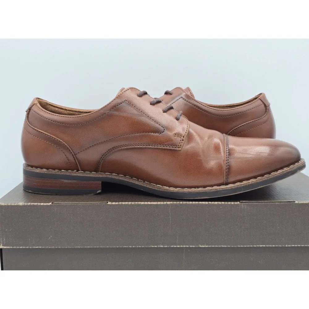 Florsheim Rucci Cap Toe Ox Jr Boys' Toddler-Youth Oxford Cognac Sz 5.5 M